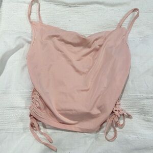 Shein Blush Pink Ruched Cowl neck tank Top